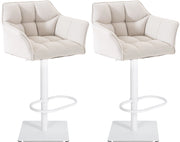 Set 2 sgabelli bar tessuto Damaso bianco 10