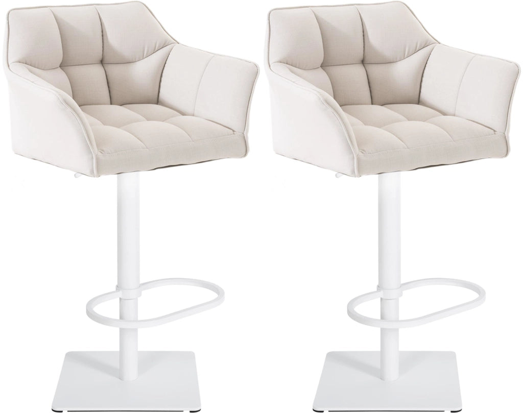 Set 2 sgabelli bar tessuto Damaso bianco 10