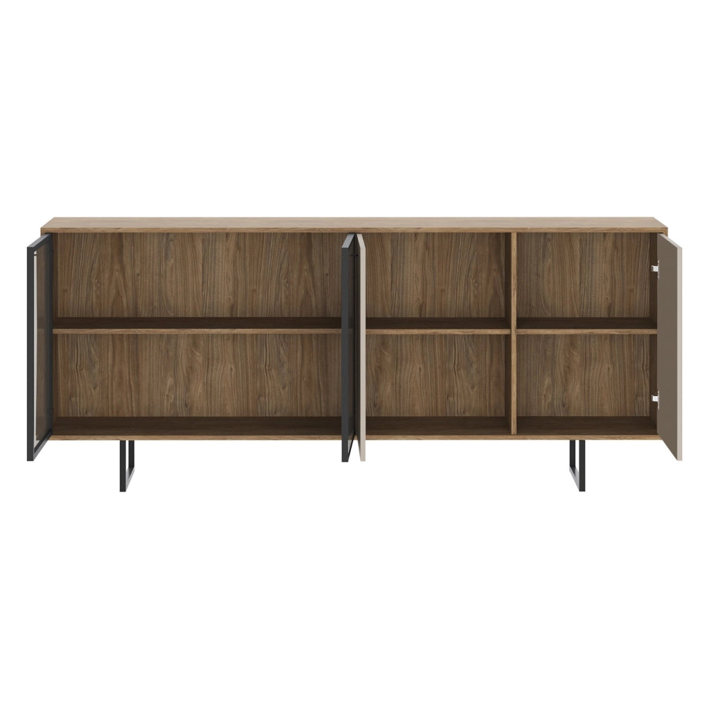 Madia Malnate, Credenza 3 Ripiani, 200x40x87h cm Beige