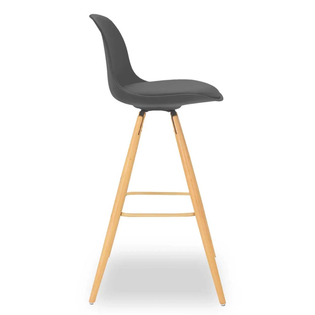 IDMarket - Set di 4 sgabelli da bar SARA in grigio scuro, grigio chiaro, bianco e nero