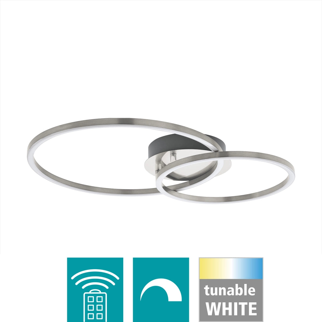 Plafoniera Moderna Palmaves 1 Alluminio Nichel Satinato 6 Luci Led Integrato 2W