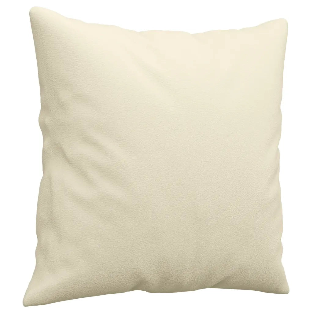 Divano a 3 Posti con Cuscini-Sofa 3 Posti con Cuscini Crema 180 cm in Similpelle