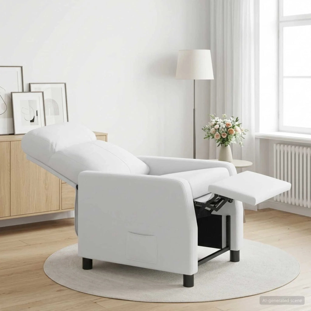 Divano Sedia-Poltrona reclinabile Bianco Tessuto 612789