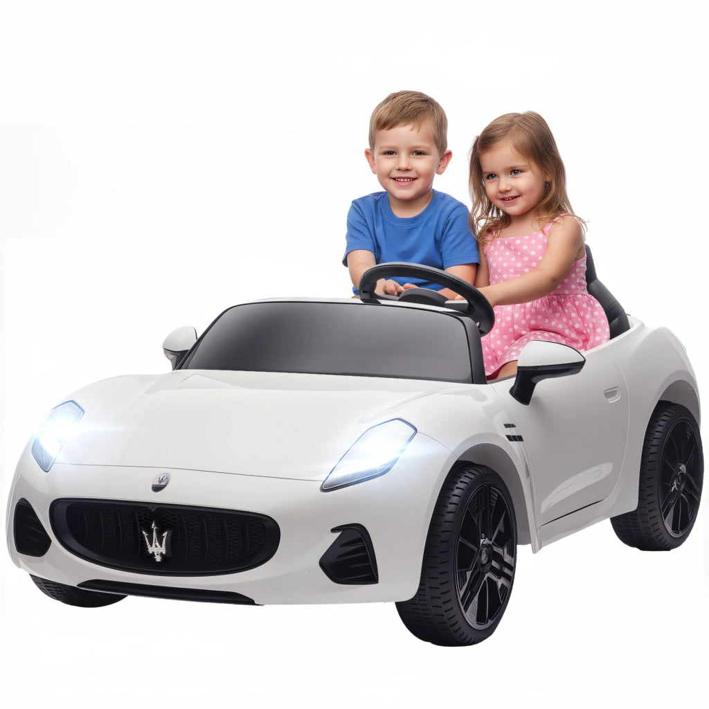 Auto elettrica Maserati per bambini 2 posti ¨C Xylo ¨C 12V con telecomando LED e musica bianco