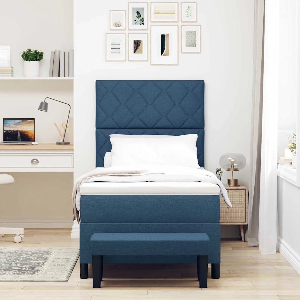 Letto a molle con testiera Blu 90 x 200 cm Tessuto 3344120