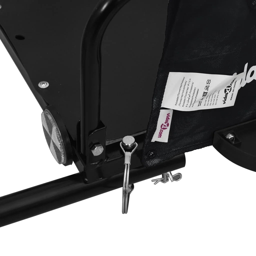 Rimorchio per trasporto biciclette tessuto Oxford ferro nero 02_0044403
