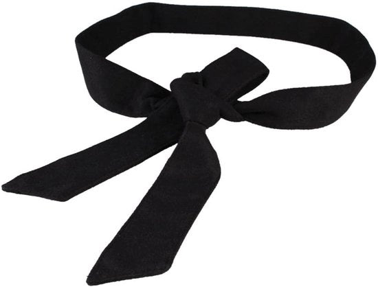 Cintura in pelle di lana per donne - Accessorio invernale di tendenza - Nero - Unico taglio - 172 cm - Lunga extra