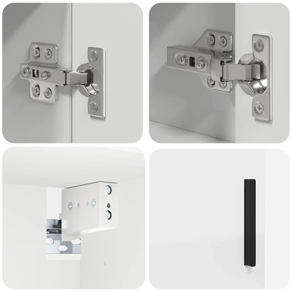Set di mobili per il bagno Montaggio a parete 4 pcs Bianco 3393003