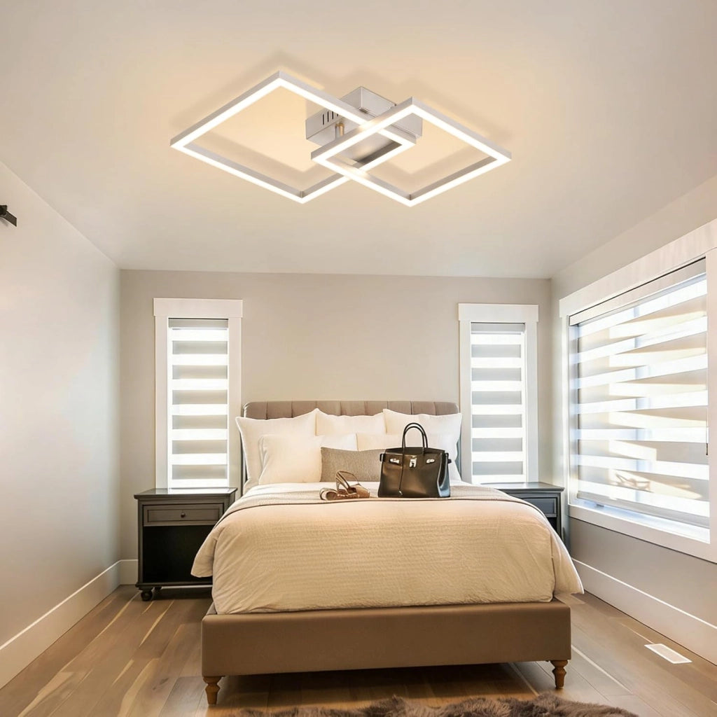 ZMH Plafoniera LED argento 20W 3000K moderna lampada da soffitto per soggiorno camera da letto corridoio ufficio