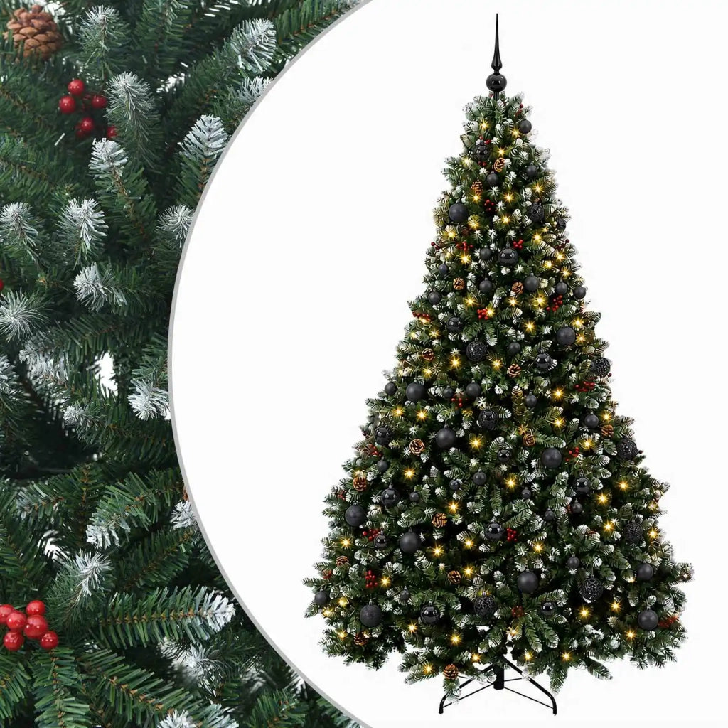 Albero di Natale artificiale verde con palline 210 cm 300 LED 3466478