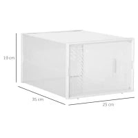 Mobile Scarpiera Rettangolare in Plastica PP, 18 Box 25x35x19 cm per Scarpe max 43 EU, Vestiti e Libri