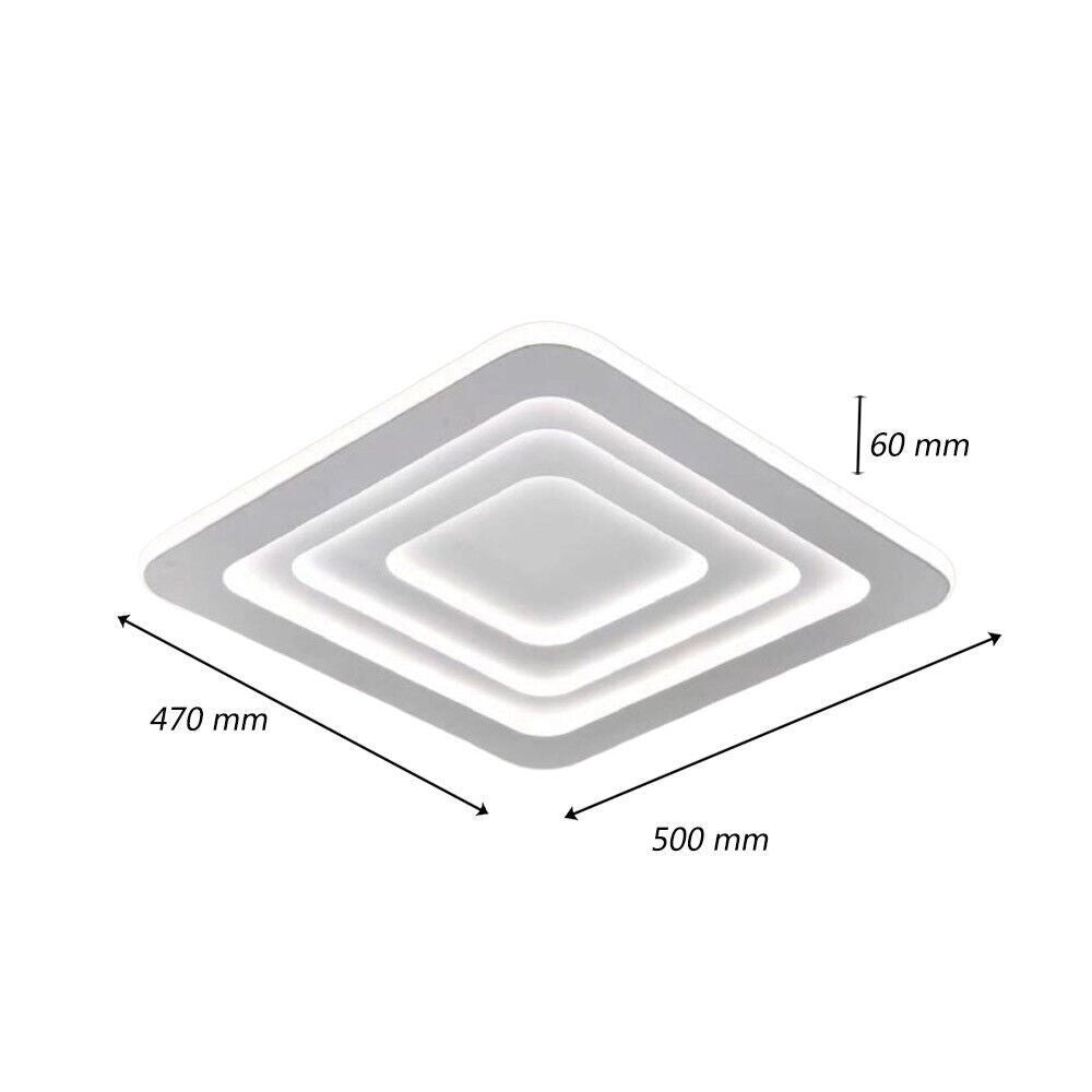 Trade Shop - Plafoniera C46 Effetto Quadrati Moderna Led 64w Lampada Soffitto Luce 3000k-6500k -