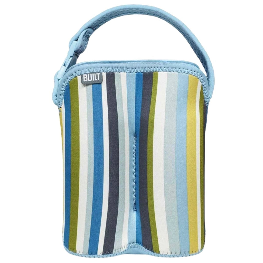 Borsa termica con cerniera per due biberon, motivo a righe, con tracolla rimovibile Multicolore Built