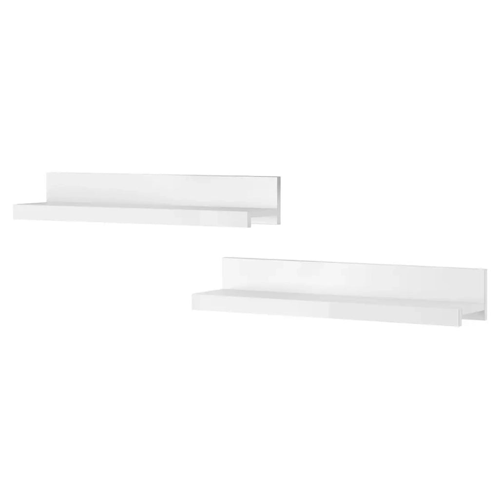 Set di 2 mensole da parete colore bianco lucido. Collezione BOMBAY.