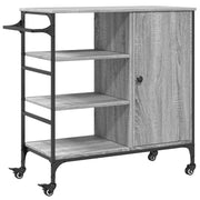 Carrello da Cucina-Scaffale per Cucina Grigio Sonoma 87,5x38,5x84,5 cm Multistrato