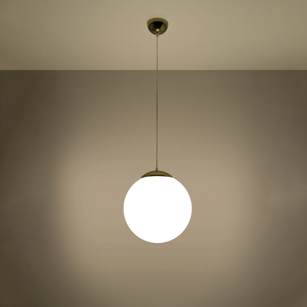 Lampada a sospensione Franco 30 cm oro vetro bianco E27