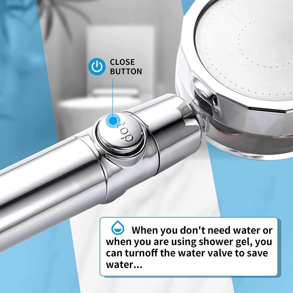 Trade Shop - Soffione Doccetta Doccia Con Elica Turbo Vortice Vortex Water Saving Easy Clean -