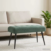 Panchina con bottoni imbottiti Verde Mare 80 x 40 x 46 cm 42038526