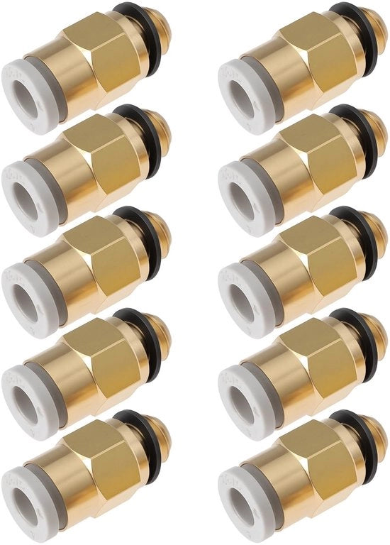 Connettore di estrusione M6 - 10 pezzi - Adatto per tubi PTFE - Compatibile con CR-10/Ender-3 - Lunghezza 17,2 mm - Connessione rapida - Connettore di stampante 3D