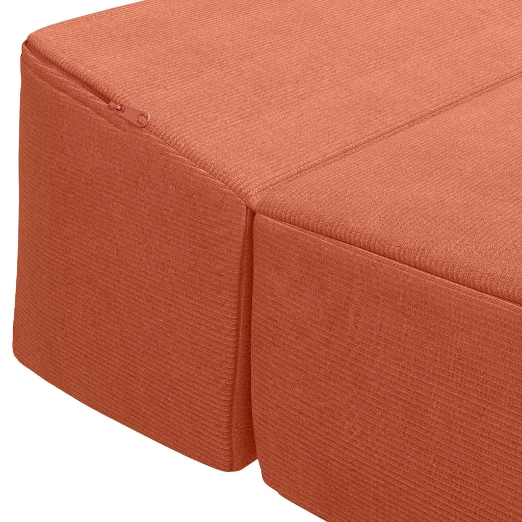 Divano Letto Pieghevole Rosso Arancio 200 x 70 x 15 cm
