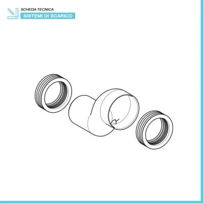 Kit raccordo eccentrico Geberit per vaso sospeso 3 cm