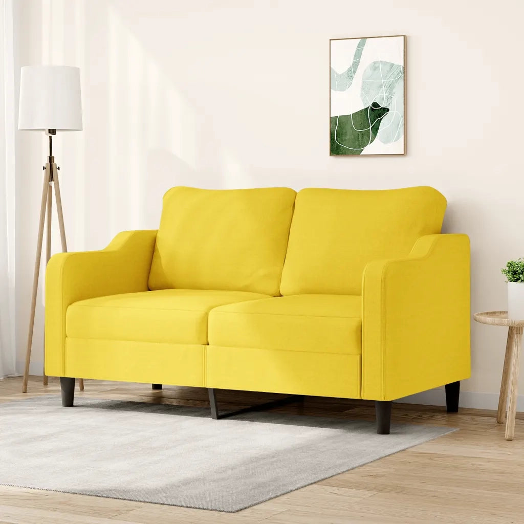 Divano | Divano da soggiorno | Sofa a 2 Posti Giallo Chiaro 140 cm in Tessuto