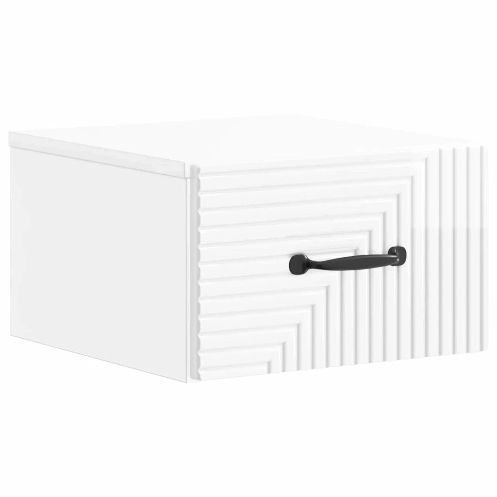 Mobiletto da notte a muro 2 pcs Bianco Lucido 34,5 x 33 x 20 cm 898604