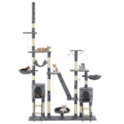 Albero per Gatti Tiragraffi Sisal 230-250cm Stampa Zampe Grigio 170618