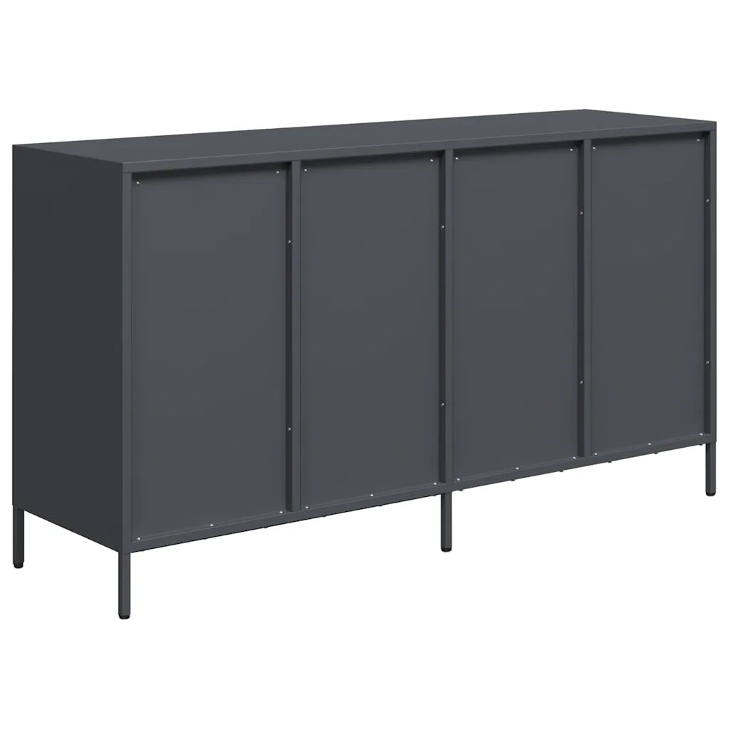 Credenza Antracite 135x39x73,5 cm in Acciaio Laminato a Freddo