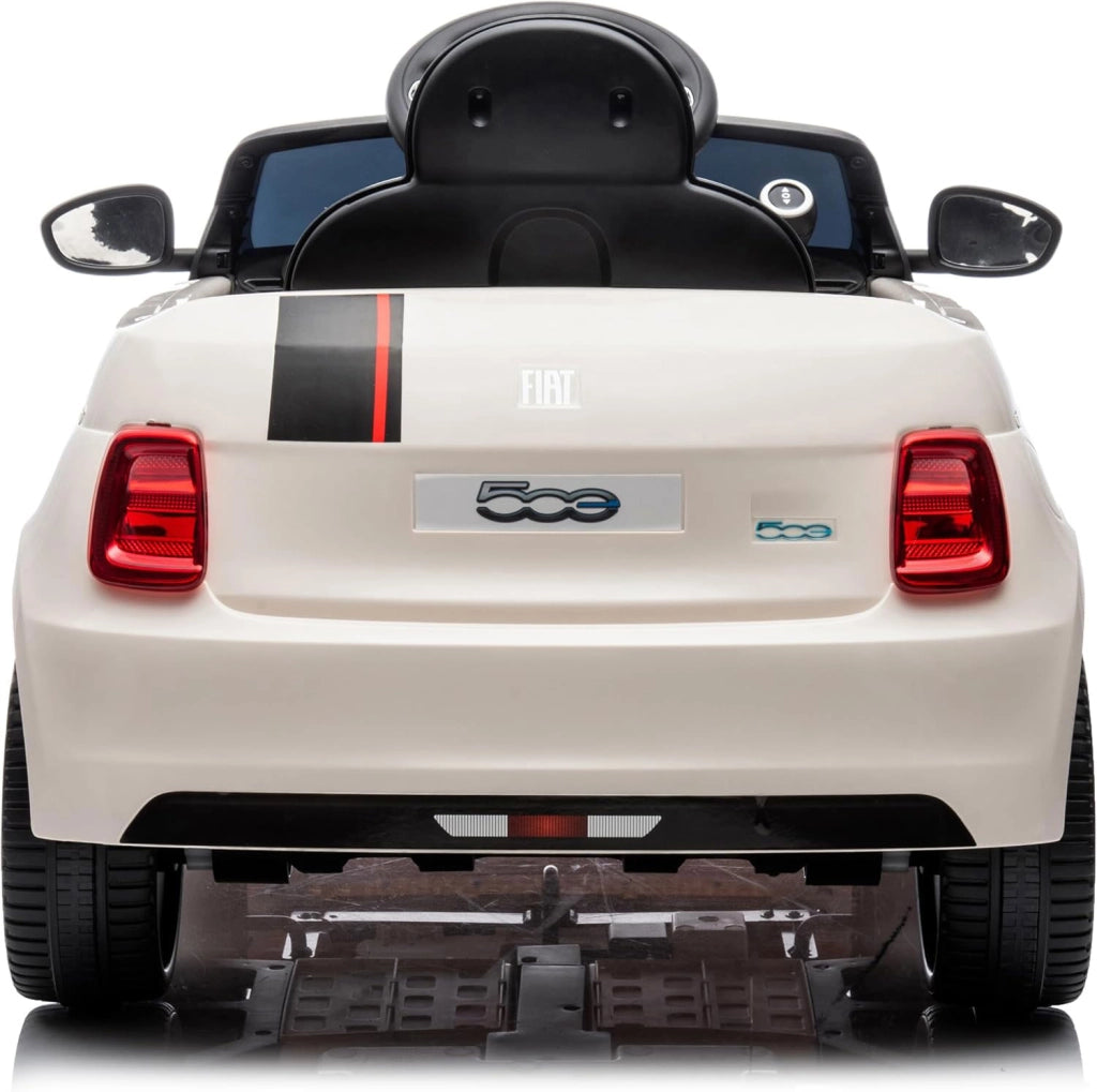 Macchina Elettrica per Bambini Licenza Fiat 500 12V con Telecomando Bianco