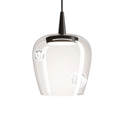 Zafferano Bilia Lampada a sospensione LED 8W 2700K Vetro borosilicato Nero-Trasparente Ø18cm, design elegante per illuminazione d'interni moderna