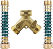 Divisor di acqua a 2 vie per rubinetto - connessione simultanea di 2 dispositivi - uscite regolabili - divisor Y con protezioni per tubi