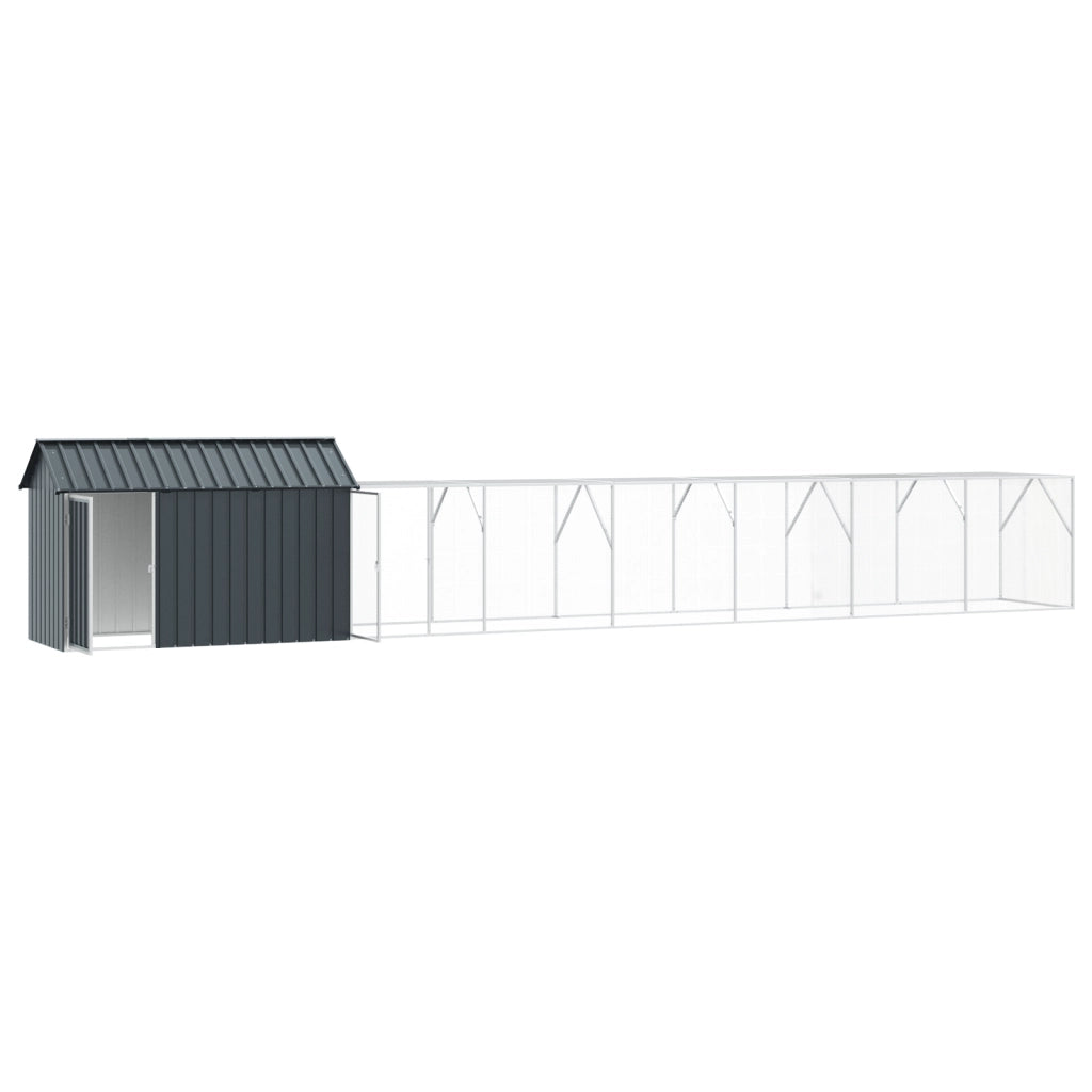 Voliera per Uccelli  con Estensione, Anthracite, 112x817x141 cm, in Acciaio