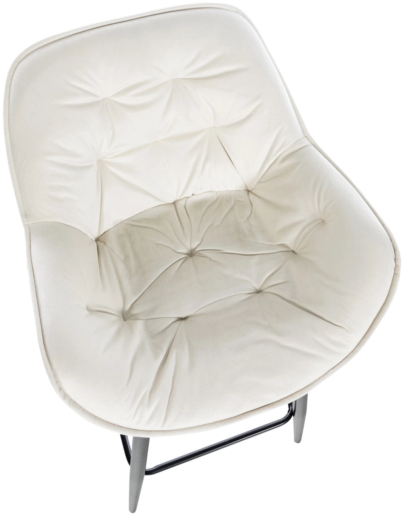Set di 2 sgabelli da bar Gibson in velluto con altezza seduta 76 cm crema