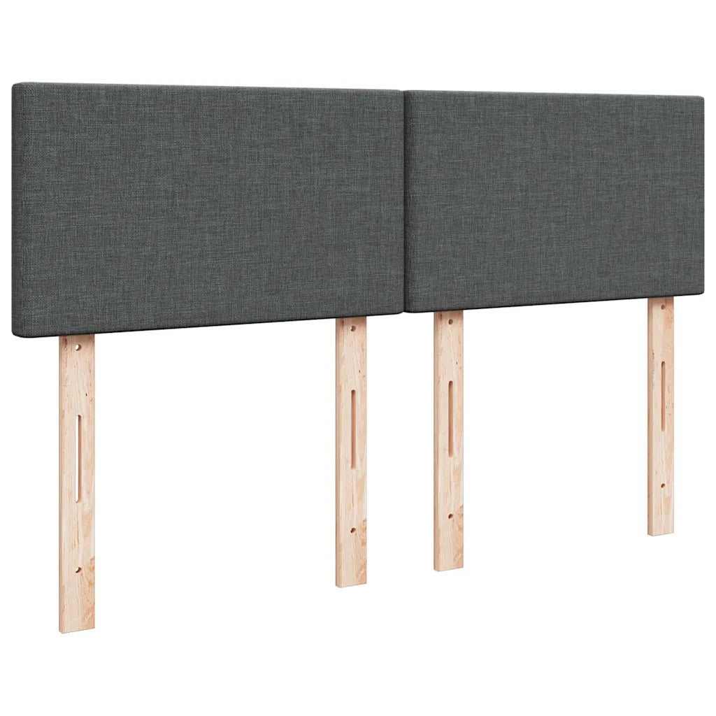 Giroletto a Molle con Materasso Grigio Scuro 140x190 cm Tessuto 3287057