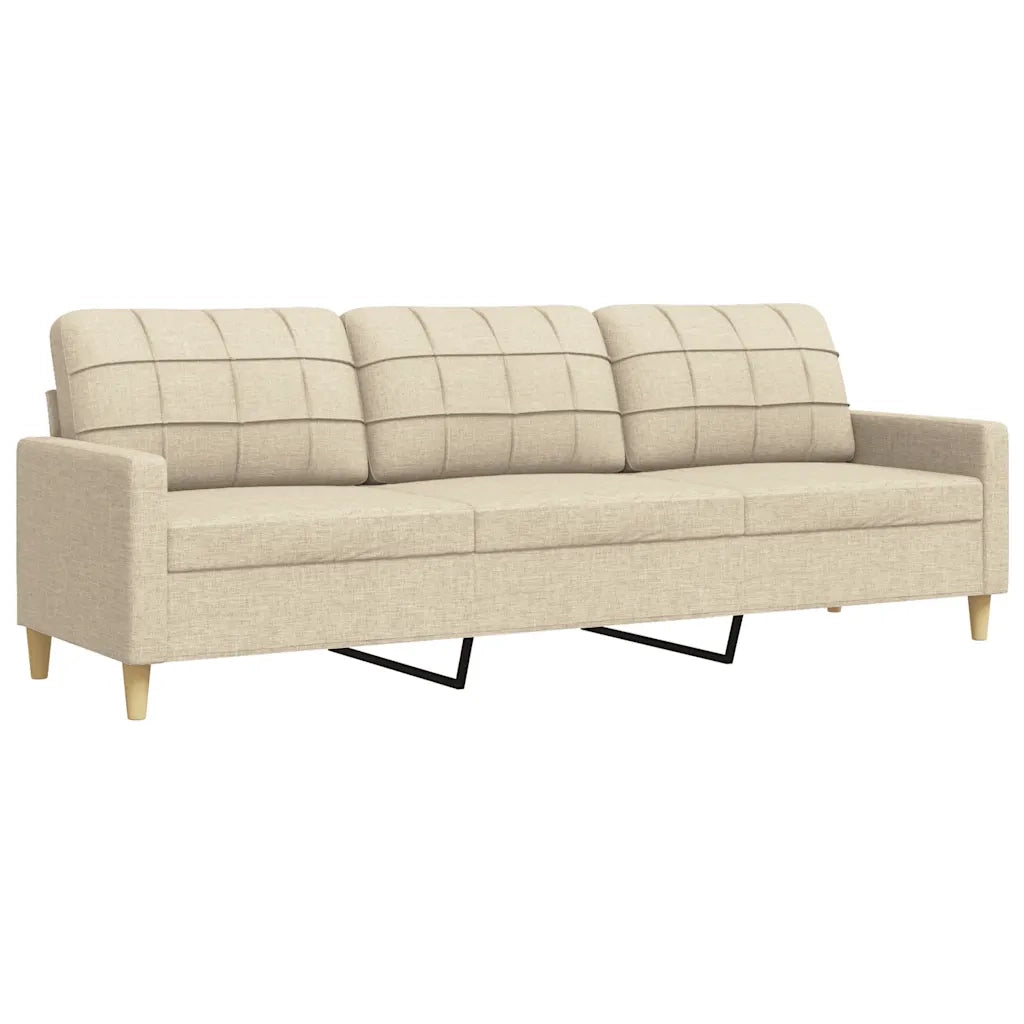 Divano | Divano da soggiorno | Sofa a 3 Posti Crema 210 cm in Tessuto