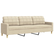Divano | Divano da soggiorno | Sofa a 3 Posti Crema 210 cm in Tessuto