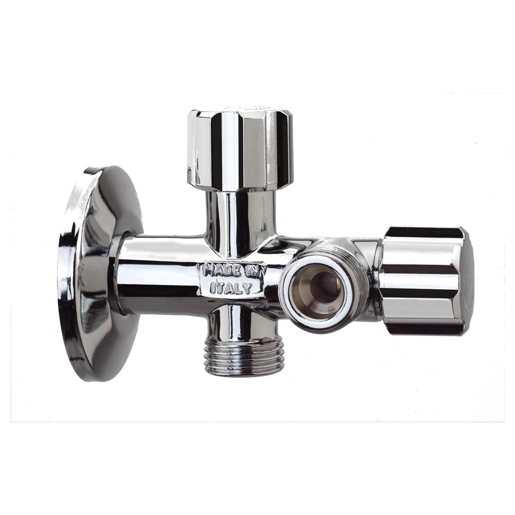 RUBINETTO DUAL N+S 1/2 CON ROSONE- 1/2 x 1/2 x 1/2- ALBER- pezzi 1