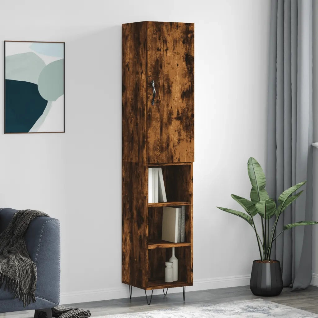 Credenza Rovere Fumo 34,5x34x180 cm in Legno Multistrato 3199014