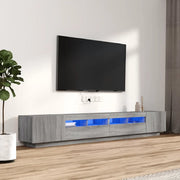 Set Mobili TV 3 pz con Luci LED Grigio Sonoma Legno Multistrato cod mxl 10124