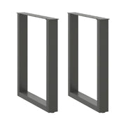 Gambe per tavolo da pranzo a forma di U 2 pz Antracite 70x(72-73) cm Acciaio