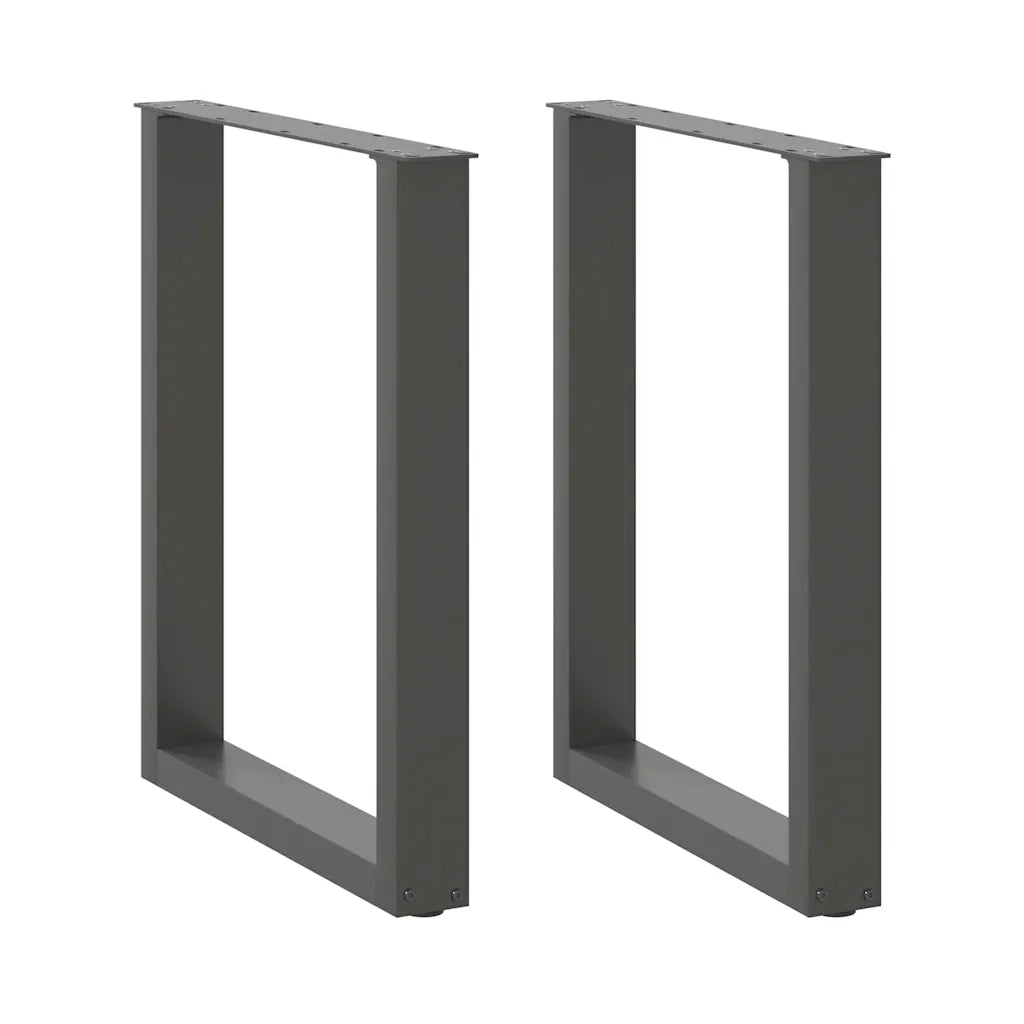 Gambe per tavolo da pranzo a forma di U 2 pz Antracite 70x(72-73) cm Acciaio