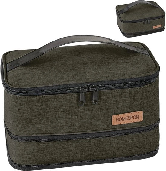 Borsa di Cura Insolubile per Picnic Portatile per Uomo Donna Bambino Borsa a Isoolazione per Cibo da Viaggio (verde marrone)
