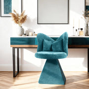 Sedia Vanity con Schienale a Farfalla Girevole ¨C Xylo ¨C Blu, Tessuto, Braccioli