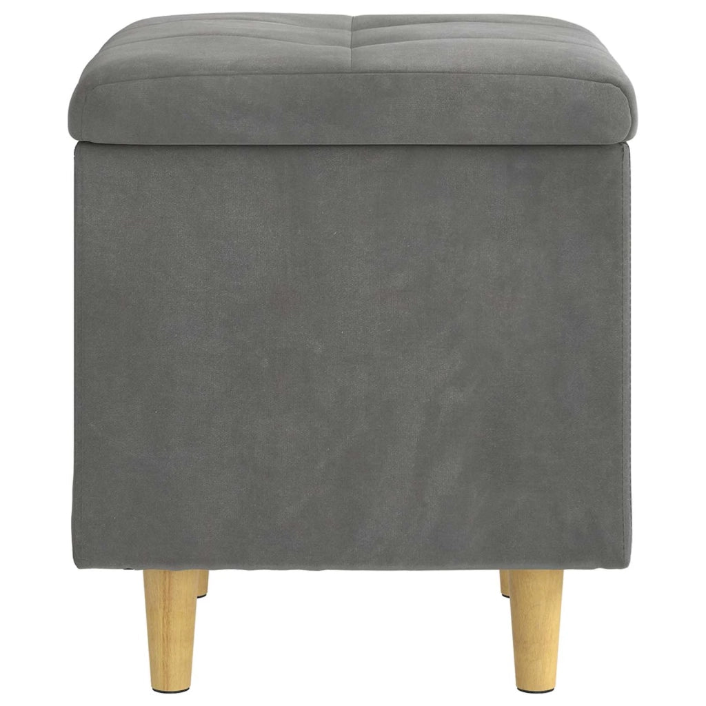 Pouf contenitore Grigio scuro 40 x 40 x 45 cm Velluto