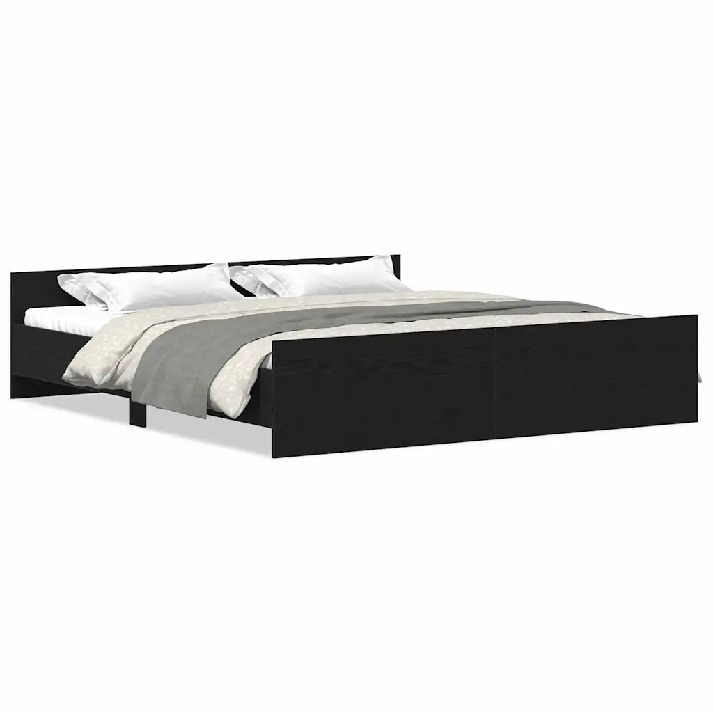 Giroletto senza Materasso Rovere Nero 200x200 cm Truciolato