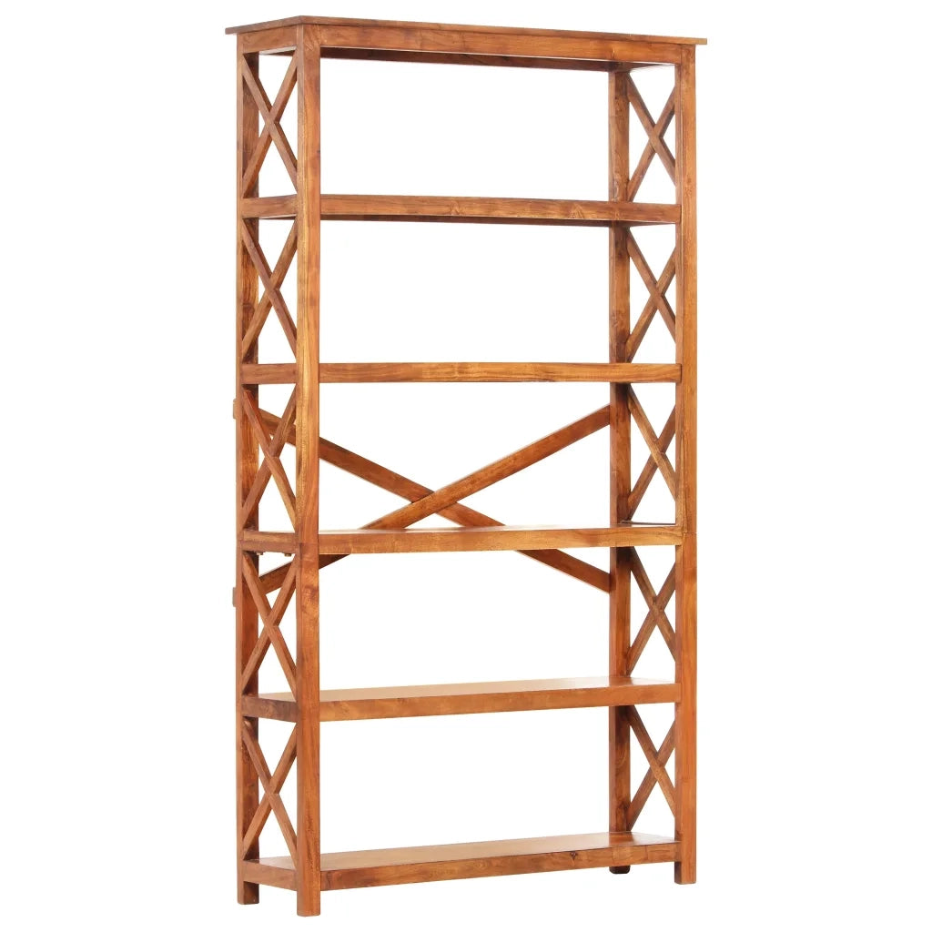 Libreria 100x30x180 cm Legno Massello Acacia Finitura Ambra 289626