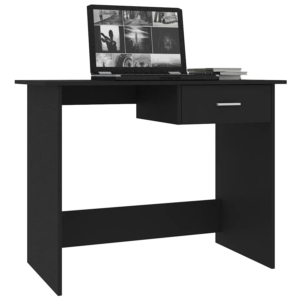 Scrivania-Scrivanie per ufficio e studio-Scrittoio Nera 100x50x76 cm in Legno Multistrato 203795