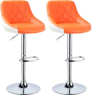 Barstoli da cucina ergonomici - Set da 2 - Con schienale - Pelle di alta qualità - Orizzonte - Regolabile in altezza - Altezza seduta 60-82cm