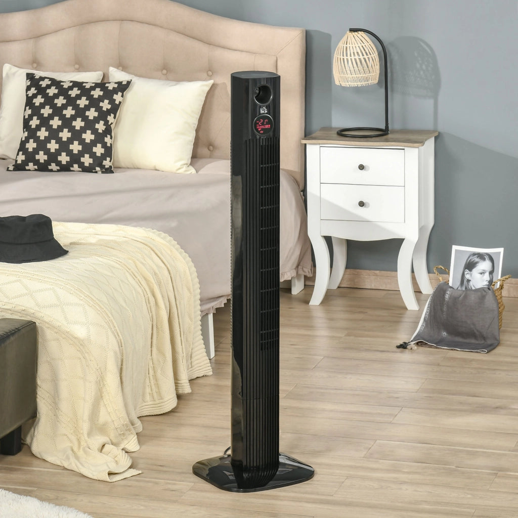 Ventilatore a colonna con telecomando e diffusore di aromi ¨C zephmum ¨C Nero 45W 70¡ã oscillazione